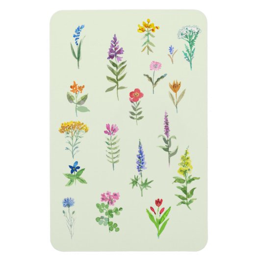 Gartenblumen Postkarte Magnet (Vertikal)