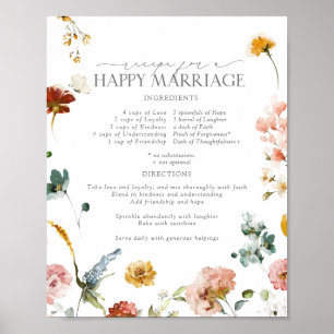 Gartenblumen Rezept für eine glückliche Ehe Poster