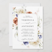 Gartenblumen-Wasserfarbenhochzeit Einladung (Vorderseite)