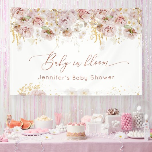 Gartenblumenbaby in blühender Babydusche Banner (Party)