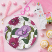 Gartenblumengeschmückte Party in üppig rosa und li Pappteller (Party)