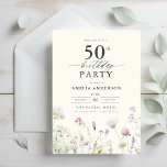 Gartenblumenkalligraphie 50. Geburtstag Einladung<br><div class="desc">Feiern Sie stilvoll mit einer Blumenkalligraphie aus dem 50. Jahrhundert, perfekt für einen Meilenstein-Event. Mit lebendigen Blumenmotiven und eleganter Kalligraphie Set diese Einladung einen skurrilen und dennoch raffinierten Ton für Ihre Feier. Das üppige Gartenthema verbindet natürliche Schönheit mit anmutiger Typografie und schafft einen zeitlosen und einladenden Look. Ideal für Ansammlungen...</div>