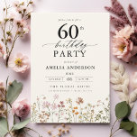 Gartenblumenkalligraphie 60. Geburtstag Einladung<br><div class="desc">Feiern Sie stilvoll mit einer Blumenkalligraphie aus dem 60. Jahrhundert, perfekt für einen Meilenstein-Event. Mit lebendigen Blumenmotiven und eleganter Kalligraphie Set diese Einladung einen skurrilen und dennoch raffinierten Ton für Ihre Feier. Das üppige Gartenthema verbindet natürliche Schönheit mit anmutiger Typografie und schafft einen zeitlosen und einladenden Look. Ideal für Ansammlungen...</div>