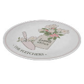 Gartenblumenmonogramm Schneidebrett (Ecke)