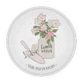 Gartenblumenmonogramm Schneidebrett (Vorderseite)