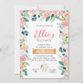 Gartenblumentee Party Einladung (Vorderseite)