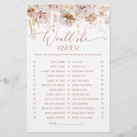 Gartenblüte Würde sie lieber Bridgame (Vorderseite)