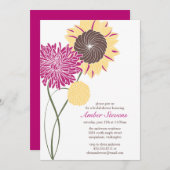 Gartenblüten Dusche/Party Einladung (Vorne/Hinten)