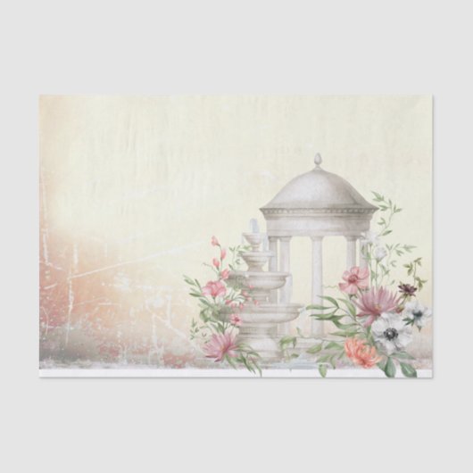 Gartenblütendecoupage Seidenpapier (Vorderseite)