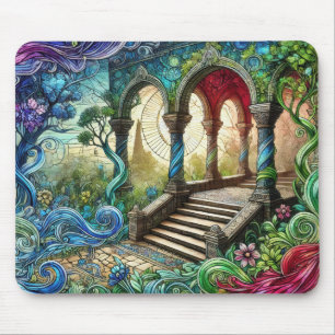 Gartenbogen Treppe Lebendige Fantasielandschaft Mousepad