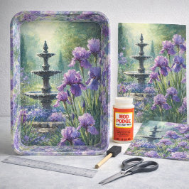 Gartenbrunnen mit Lila Irische Gewebpapier Seidenpapier