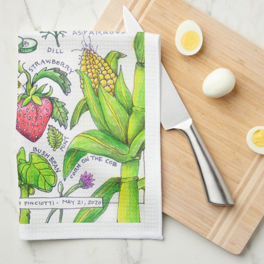 Gartendesign - Küchentuch (Viertel Falte)