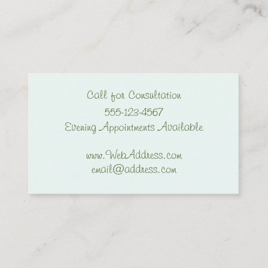 Gartendesign Visitenkarte (Rückseite)