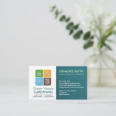 Gartendienstleistungen - Farbige Ikonen Visitenkarte (Stehend Vorderseite)