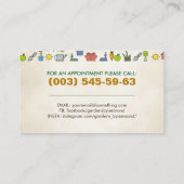 Gartendienstleistungen - farbige Symbole Visitenkarte (Rückseite)