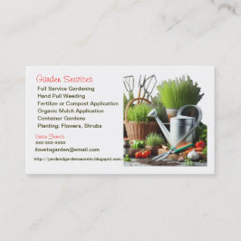 Gartendienstleistungen / Gartenwirtschaftskarte Visitenkarte