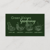 Gartendienstleistungen - Handgezeichnete Illustrat Visitenkarte (Vorderseite)