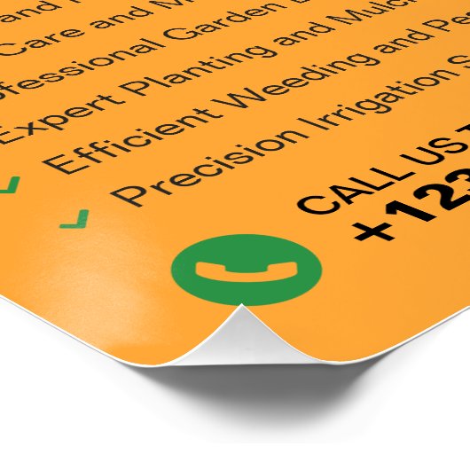 Gartendienstleistungen, Landschaftsbild eines glän Poster (Ecke)