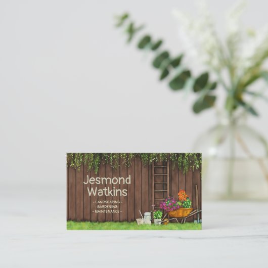 Gartendienstleistungen Watercolor Art Collection Visitenkarte (Stehend Vorderseite)