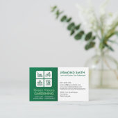 Gartendienstleistungen - Weiße Symbole Visitenkarte (Stehend Vorderseite)