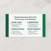 Gartendienstleistungen - Weiße Symbole Visitenkarte (Rückseite)