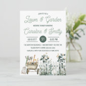 Gartendusche, Brautparty Einladung (Stehend Vorderseite)