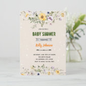 Gartendusche Wildblume Geburtstagseinladung Einladung (Stehend Vorderseite)