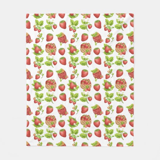 Gartenerdbeeren und Erdbeermarmelade Fleecedecke (Vorderseite)