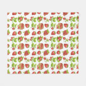 Gartenerdbeeren und Erdbeermarmelade Fleecedecke (Vorderseite (Horizontal))