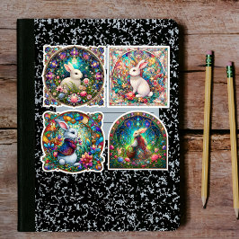 Gartenfantasy Bunny Stached Glass Oaster Aufkleber