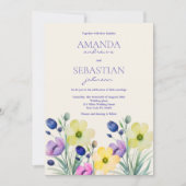 Gartenfarbene Wildblumen Blume Hochzeit Einladung (Vorderseite)