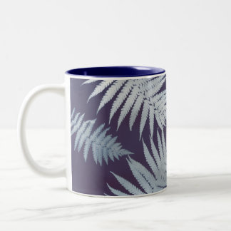 Gartenfarn-Blau-Kaffeetasse Zweifarbige Tasse