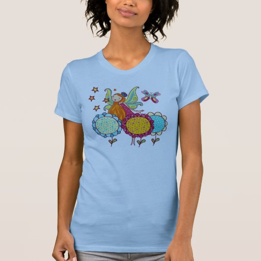 Gartenfee mit Blumen T-Shirt (Vorderseite)