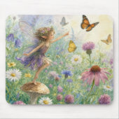 Gartenfee mit Schmetterlingen Mousepad (Vorne)