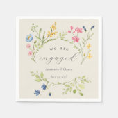 Gartenflora Wir sind Verlobtes Party Serviette (Vorderseite)