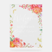 Gartenfloral Brautparty Begrüßung Akryllisches Zei Acrylschild (Vorderseite)