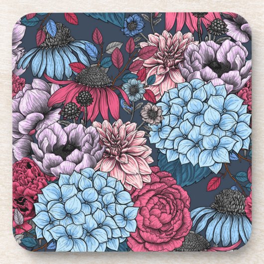 Gartenfloralen Getränkeuntersetzer (Vorderseite)