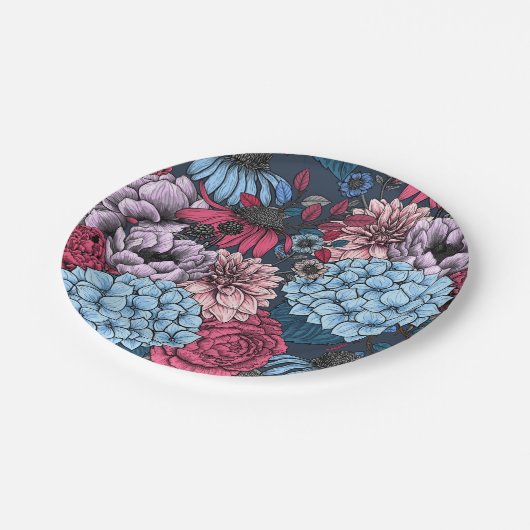 Gartenfloralen Pappteller (Schrägansicht)