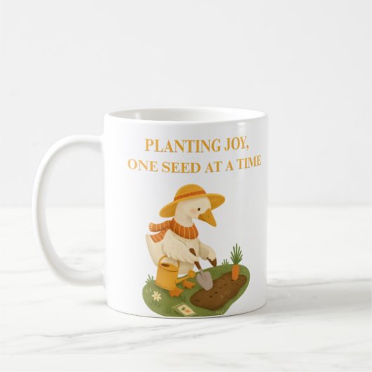 Gartenfreude Gänse Slogan Kaffeetasse (Links)