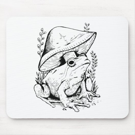 Gartenfrosch unter einem Pilz Mousepad (Vorne)