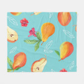 Gartenfrüchte: Aquarellblau. Fleecedecke (Vorderseite (Horizontal))