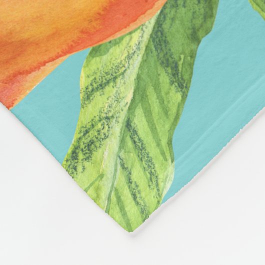 Gartenfrüchte: Aquarellblau. Fleecedecke (Ecke)