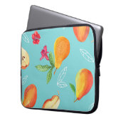 Gartenfrüchte: Aquarellblau. Laptopschutzhülle (Vorderseite Links)