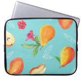 Gartenfrüchte: Aquarellblau. Laptopschutzhülle (Vorderseite)