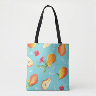 Gartenfrüchte: Aquarellblau. Tasche