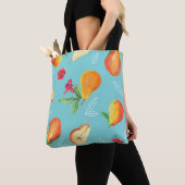 Gartenfrüchte: Aquarellblau. Tasche (Von Nahem)