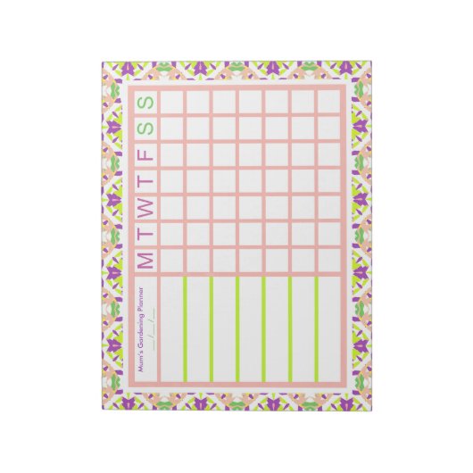 Gartengarten baut Ihren eigenen Planerplan Notizblock (Rotiert)