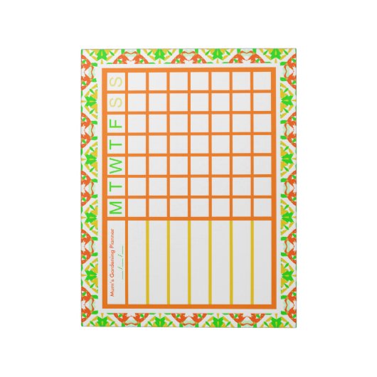 Gartengarten baut Ihren eigenen Planerplan Notizblock (Rotiert)