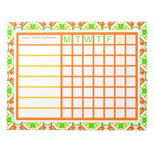 Gartengarten baut Ihren eigenen Planerplan Notizblock (Vorderseite)