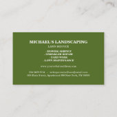 Gartengarten berufliche Landschaft Visitenkarte (Rückseite)